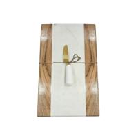 Snijplank Home ESPRIT Wit Natuurlijk 38 X 23 X 2 CM - thumbnail