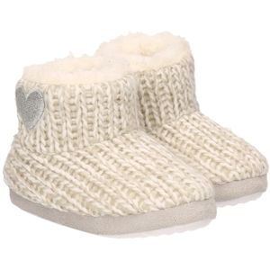 Meisjes hoge sloffen/pantoffels met hart grijs maat 29-30 29/30  -