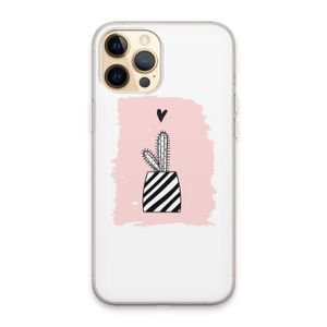 Zwart-wit cactus: iPhone 13 Pro Max Transparant Hoesje