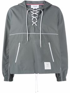 Thom Browne veste lacée à capuche - Gris