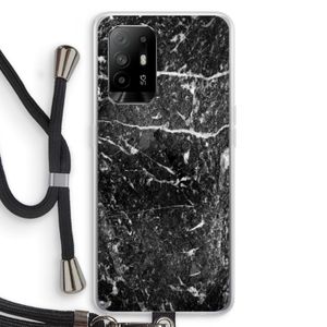 Zwart marmer: Oppo A95 5G Transparant Hoesje met koord