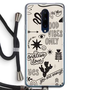 Good vibes: OnePlus 7 Pro Transparant Hoesje met koord