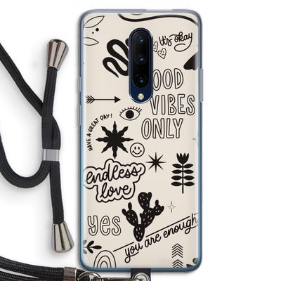 Good vibes: OnePlus 7 Pro Transparant Hoesje met koord