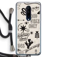 Good vibes: OnePlus 7 Pro Transparant Hoesje met koord