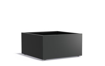 Aluminium plantenbak CARREZ met wielen 120x120x60cm.