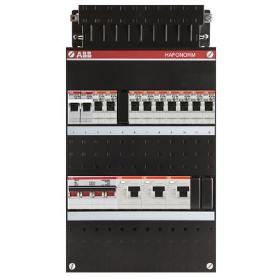 ABB Groepenkast Hafonorm - Installatiekast - Hoofdschakelaar 3x 40A 3x aardlekschakelaar 9 afgaande groepen en een fornuisgroep - 1SPF006905F0758