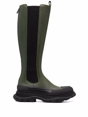 Alexander McQueen bottes Tread Slick en cuir - Vert