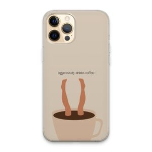 Aggressively drinks coffee: iPhone 13 Pro Max Transparant Hoesje