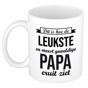 Leukste en meest geweldige papa cadeau mok / beker wit 300 ml - feest mokken