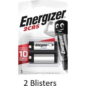 2 stuks (2 blisters a 1 stuk) Energizer Lithium 2CR5 6V fotobatterij 245