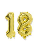 HEMA Folieballon getal 18 60cm goud (goud)