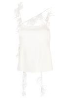 Jil Sander caraco bordé de plumes - Blanc