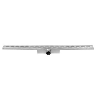 Easy Drain Compact 30 douchegoot RVS met enkele plaat RVS waterslot 30mm 80cm inbouw diepte 63mm met zijuitloop BMCOM80030