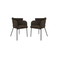 Eetkamerstoel Luca - Espresso/Zwart - Set van 2