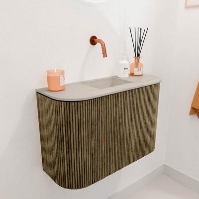 Toiletmeubel Mondiaz Joya Dlux | 63.2 cm | Meubelkleur Dusk | Faye wastafel Opalo Wasbak Midden | Zonder kraangat(en)