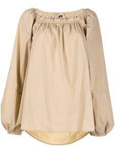 Goen.J blouse à manches bouffantes - Marron