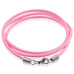 LGT Jewels waxkoord ketting Roze - 2.5mm