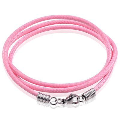 LGT Jewels waxkoord ketting Roze - 2.5mm-65cm