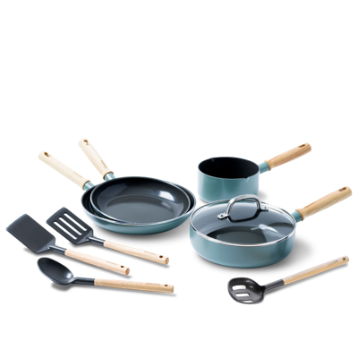 Greenpan Pannenset met Keukenhulpjes Mayflower - 4 Delig