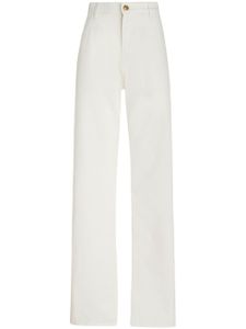 ETRO Pegaso-embroidered wide-leg jeans - Blanc