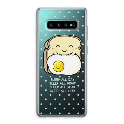 Sleep All Day: Samsung Galaxy S10 Plus Transparant Hoesje
