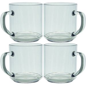 Set van 4x stuks onbreekbare kunststof camping theeglazen 330 ml - Koffie- en theeglazen