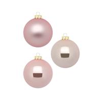 Grote kerstballen - 6x st - roze - D10 cm - glas - kerstversiering