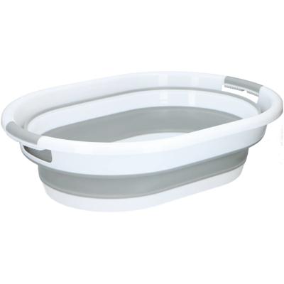 Opvouwbare wasmand - Kunststof - wit/grijs - 27 liter - wassen - 60 x 45 x 30 cm