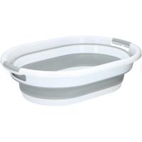 Opvouwbare wasmand - Kunststof - wit/grijs - 27 liter - wassen - 60 x 45 x 30 cm
