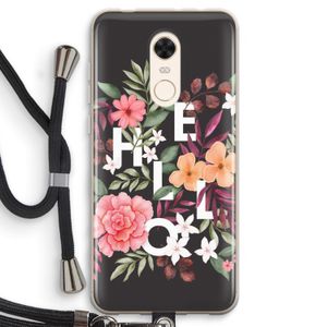Hello in flowers: Xiaomi Redmi 5 Transparant Hoesje met koord