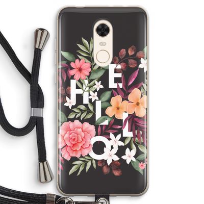 Hello in flowers: Xiaomi Redmi 5 Transparant Hoesje met koord