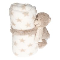 Baby/kinder wit dekentje met knuffelbeer