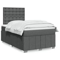 Boxspring met matras stof donkergrijs 120x190 cm