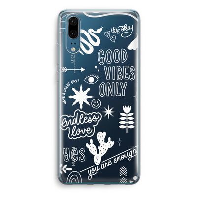 Good vibes: Huawei P20 Transparant Hoesje