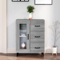 Dressoir 69,5x34x90 cm bewerkt hout grijs sonoma eikenkleurig