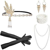 Vintage Jaren 1920 Gatsby Jaren '20 flapper hoofdband Accessoireset Ketting Oorbel Charleston Dames Modieus Maskerade Festival Armband Lightinthebox