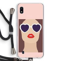 Red lips: Samsung Galaxy A10 Transparant Hoesje met koord