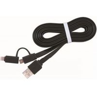 Gembird CC-USB2-AMLM2-1M USB-kabel USB A Micro-USB B/Lightning Zwart - thumbnail