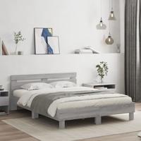 Bedframe met hoofdeinde en LED grijs sonoma eiken 150x200 cm