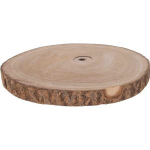 1x Woondecoratie ronde boomschijf 30 cm van Paulowna hout