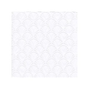 16x Luxe 3-laags servetten met patroon wit 33 x 33 cm   -