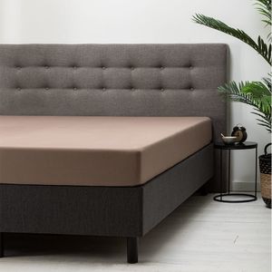 Hoeslaken verkoelend Katoen - Taupe - 180x200 cm - Taupe - Fresh and Co - Dekbed-Discounter.nl