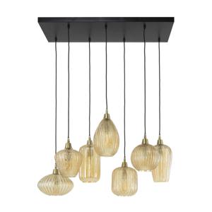 Giga Meubel - Hanglamp Amberkleurig - Pattern Mix - 7-Lichts