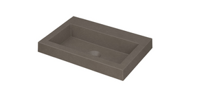 INK Dock wastafel quartz zonder kraangat 60x6x40cm, quartz beton