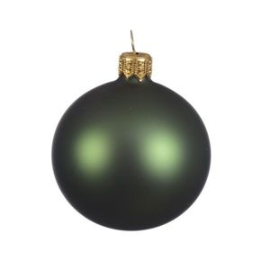 6x Glazen kerstballen mat donkergroen 8 cm kerstboom versiering/decoratie   -