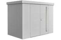 Biohort Metalen tuinhuis Neo - Dubbele deur - Zilver - 1C (292x180 cm)- Plat dak- Metaal- Biohort