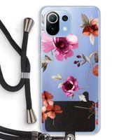 Geschilderde bloemen: Xiaomi Mi 11 Lite Transparant Hoesje met koord