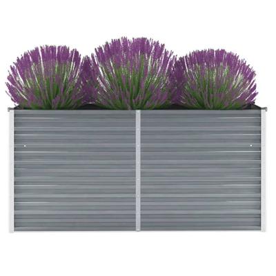 Plantenbak verhoogd 160x40x77 cm gegalvaniseerd staal grijs