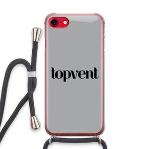 Topvent Grijs Zwart: iPhone SE 2020 Transparant Hoesje met koord