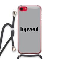 Topvent Grijs Zwart: iPhone SE 2020 Transparant Hoesje met koord